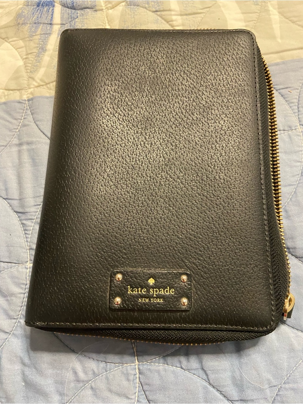 KATE SPADE Black Leather WELLESLY l 6-Ring Personal Planner/Organizer Wallet